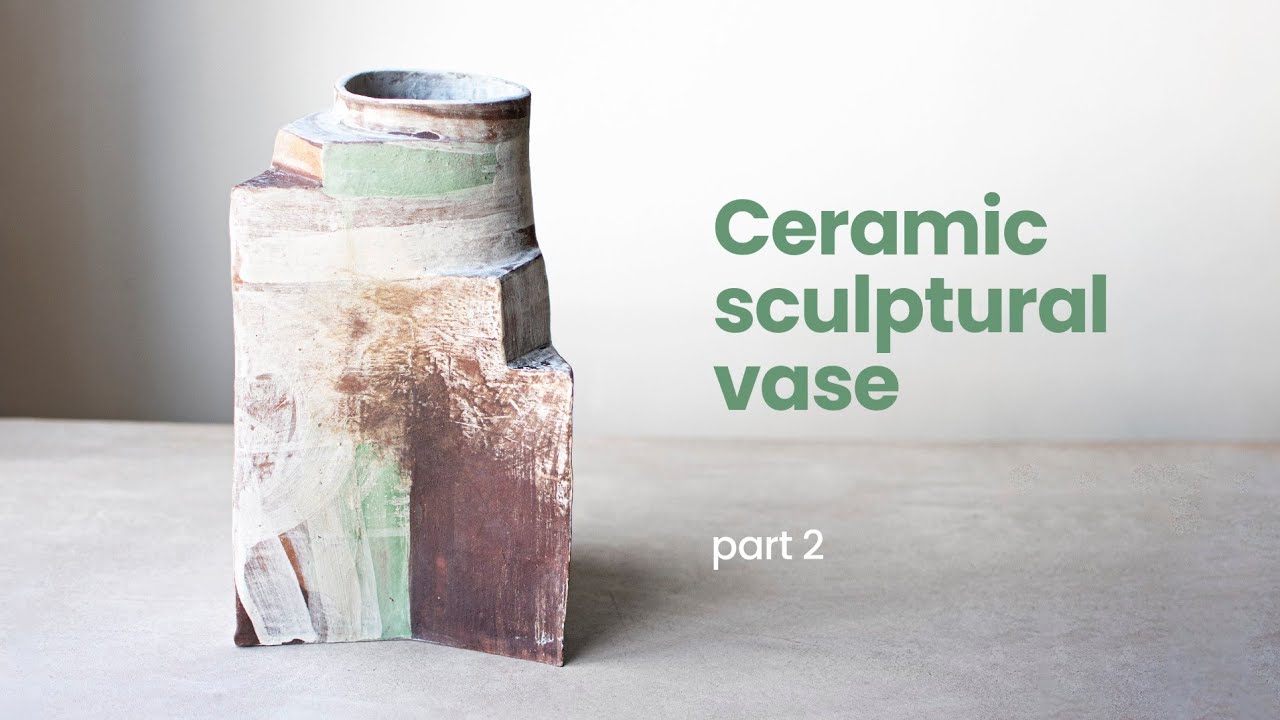 Painting a ceramic vase with engobe: handmade pottery tutorial