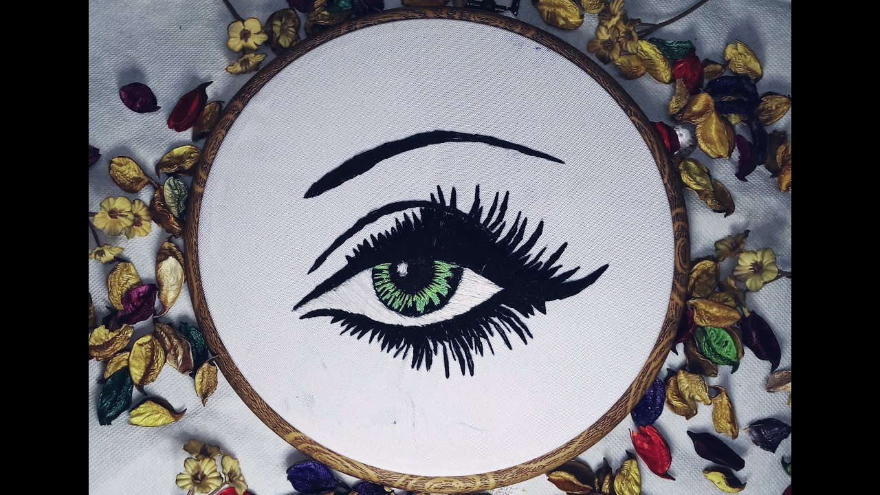 Hand embroidery simple //embroidery eye