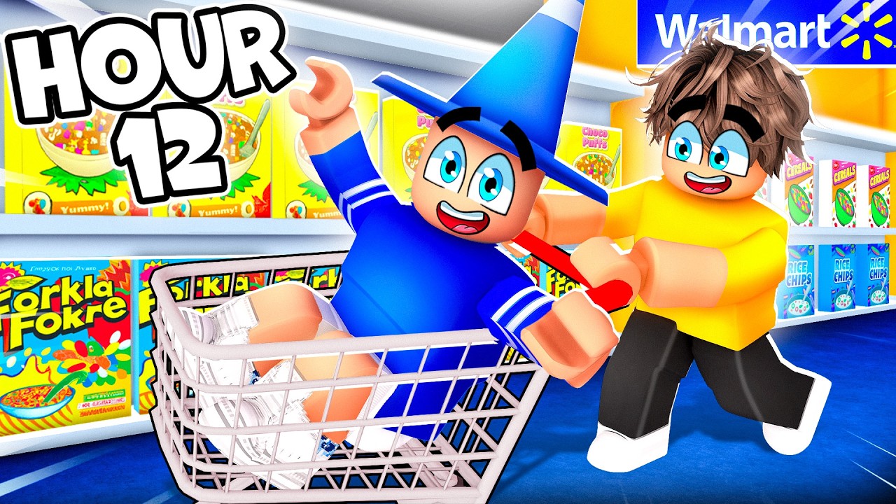 Spending 24 Hours OVERNIGHT at WALMART in Roblox?! (KICKED OUT)