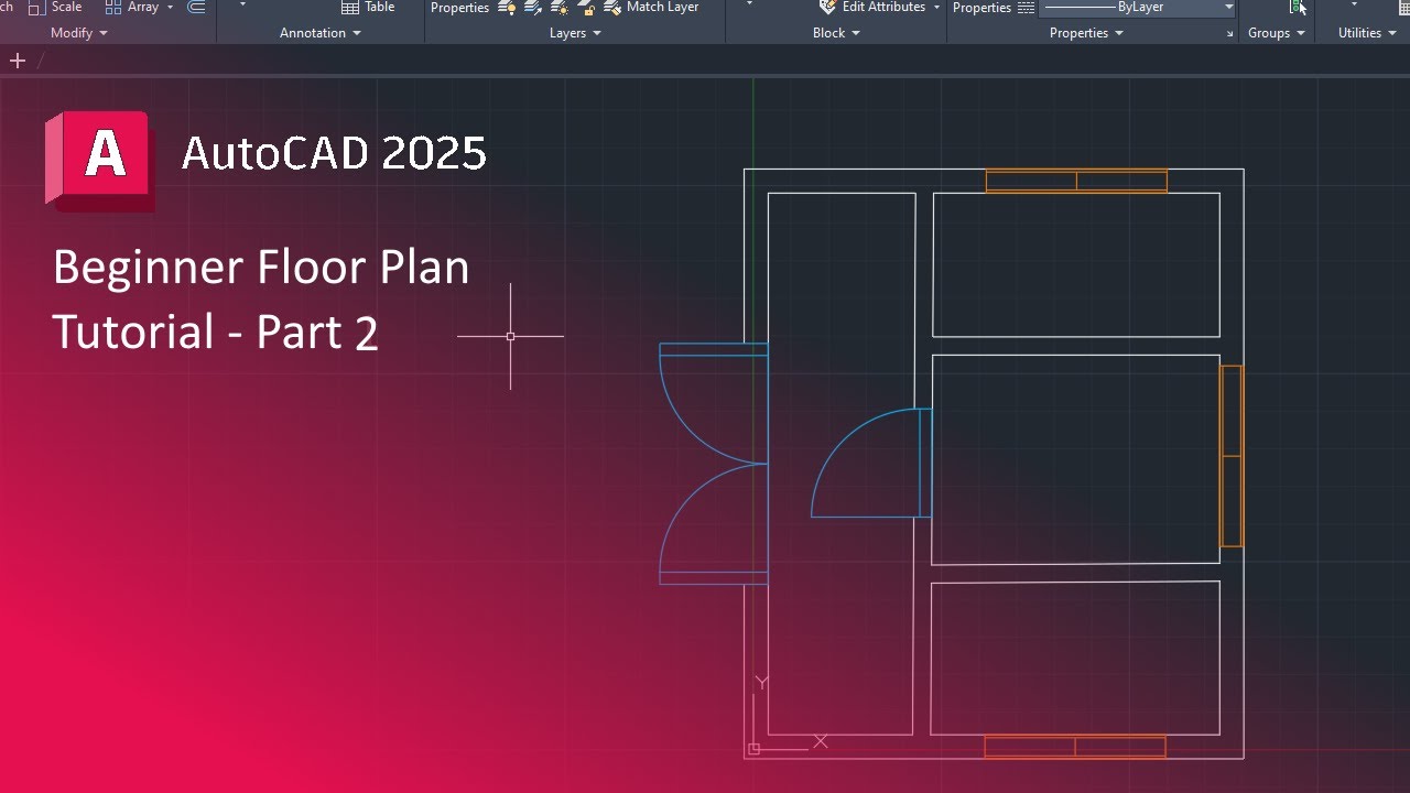 Создание ПРОСТОГО плана этажа: AutoCAD 2025 — Часть 2 из 2