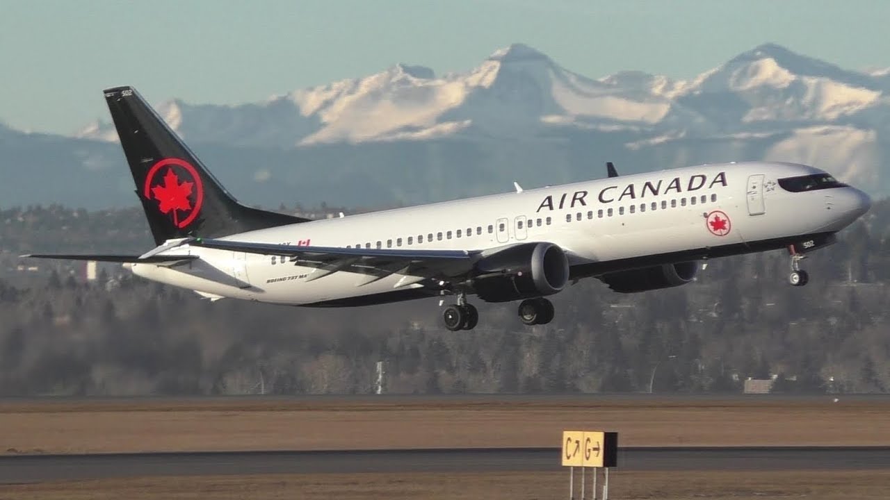 FIRST VISIT! Air Canada 737 MAX 8 [C-FSCY] Takeoff, Touch and Go (x2) at Calgary Airport