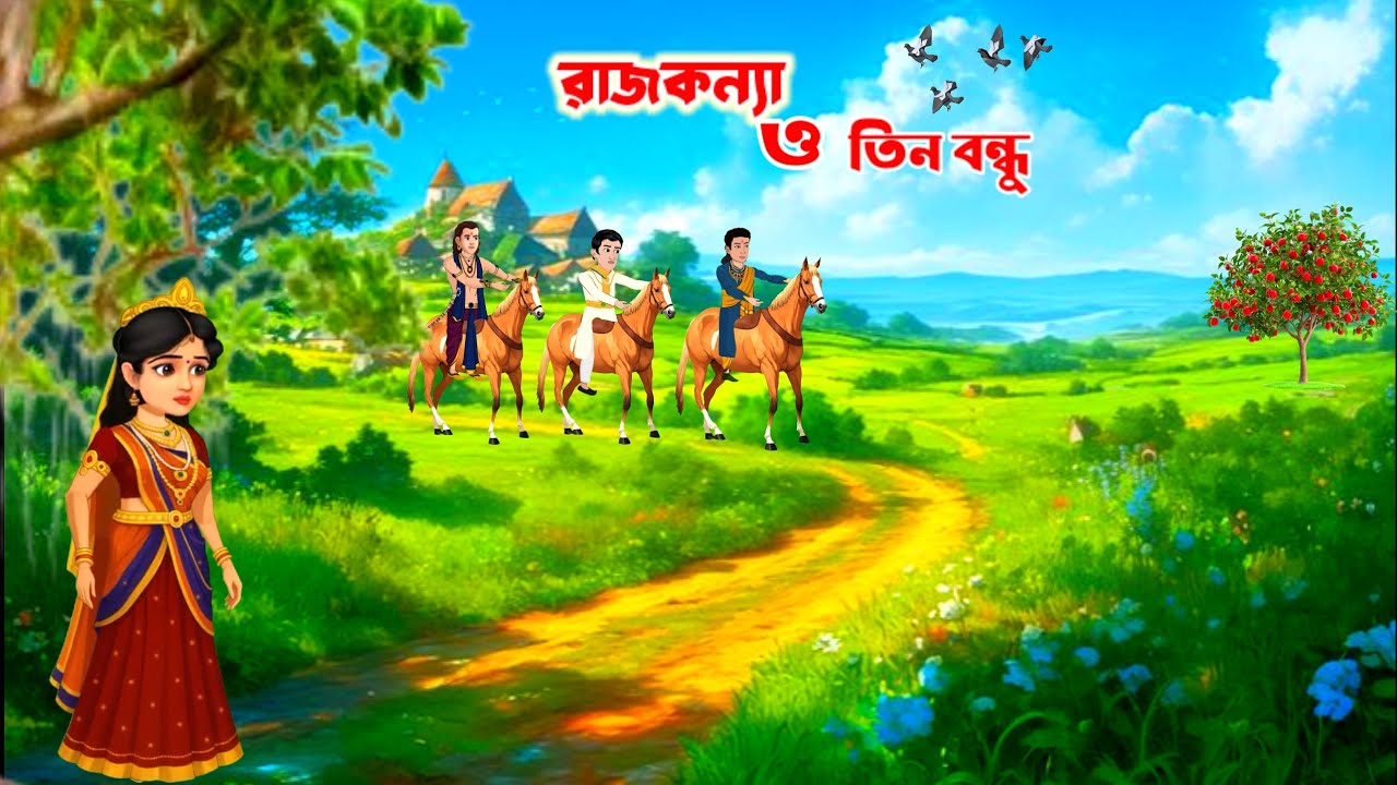 রাজকন্যা ও তিন বন্ধু. Bangla cartoon. Bangla cartoon video. Thakurmar jhuli. Rupkothar golpo
