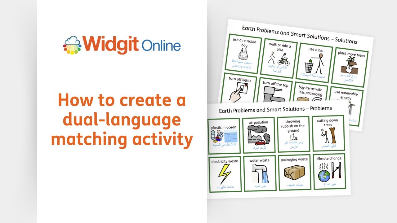 Widgit Online - How to Create a Dual-Language Matching Activity
