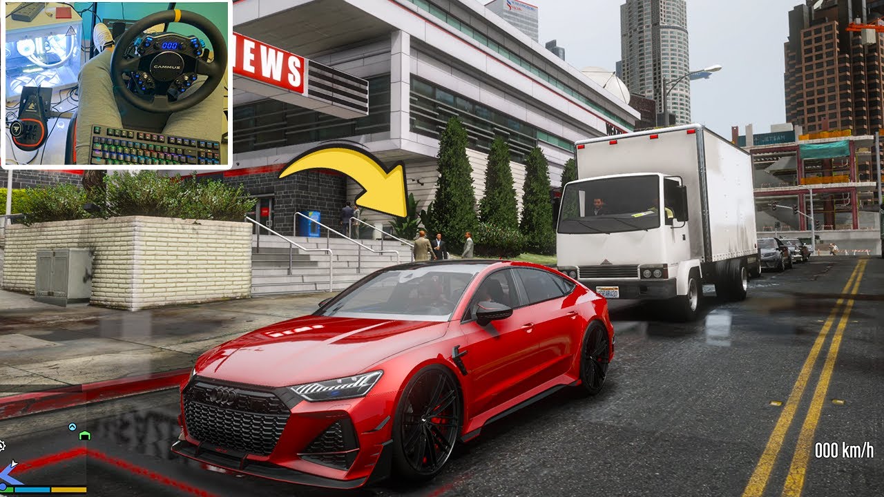 GTA 5 &ndash; Luxury Private Taxi Job with Audi RS7 | Steering Wheel Gameplay