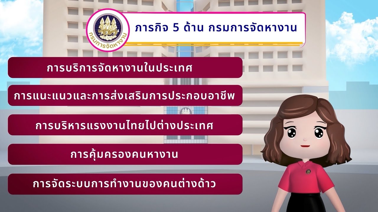 ภารกิจการให้บริการของกรมการจัดหางาน