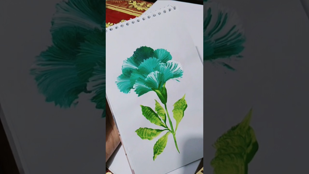 Картина с цветком, написанная одним мазком #искусство #удовлетворяющее #искусство