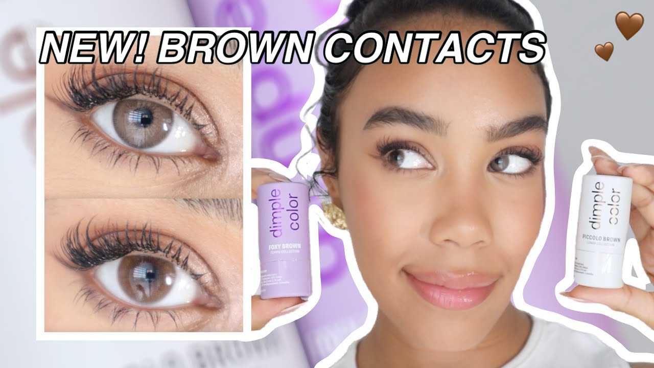 Примерка DIMPLE COLOR FOXY и PICOLLO BROWN! + Скидка | Натуральные коричневые контактные линзы дл...