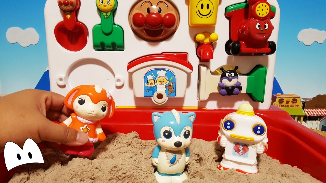 おかあさんといっしょ いないいないばあ！ムームー チョロミー ガラピコ アンパンマン どこでも砂場でかくれんぼしたよ！アニメ＆おもちゃ Miniature Toys
