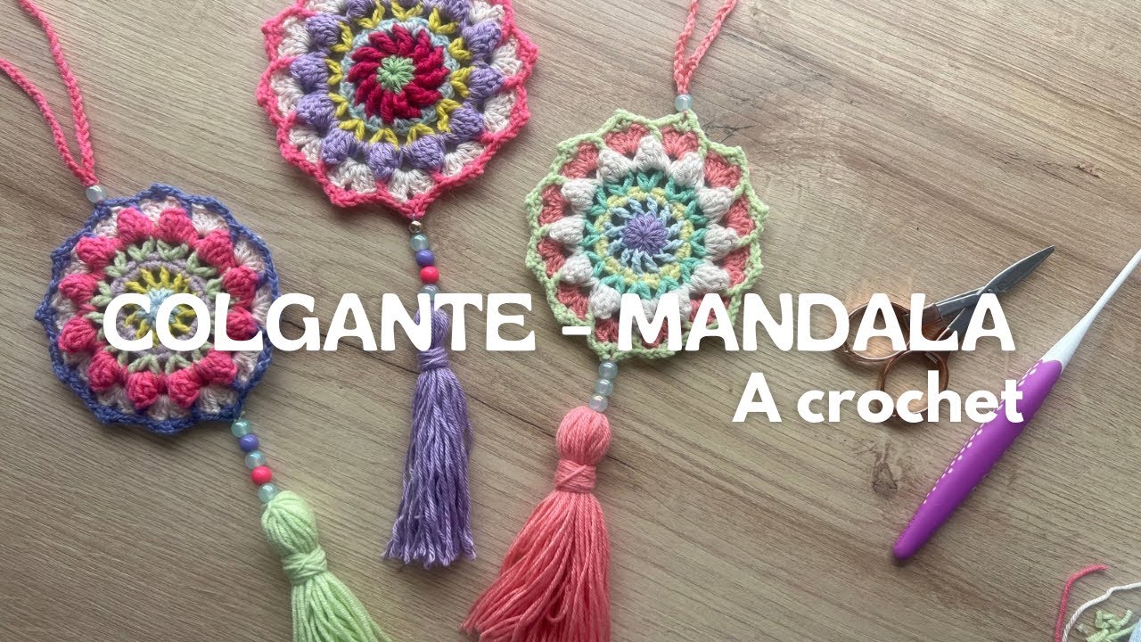 Colgante a crochet - Mandala - tejido decorativo