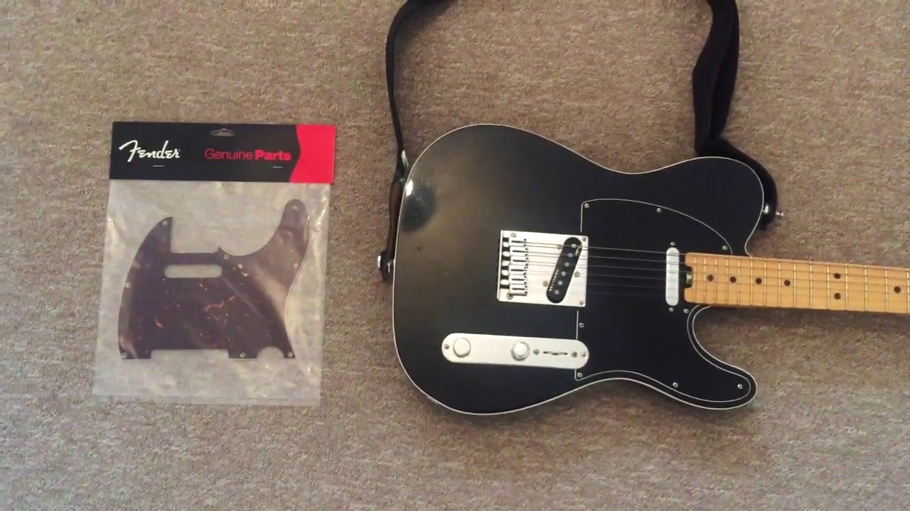 Telecaster Elite Pickguard Replacement I From black to tortoiseshell I How To I DIY
