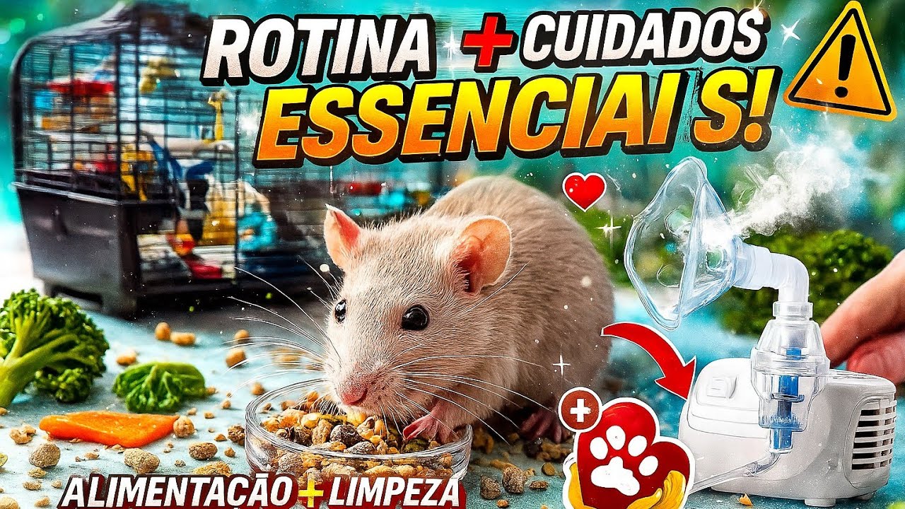 Rato Twister doente? 😱 Guia completo: limpeza, alimentação e cuidados respiratórios!