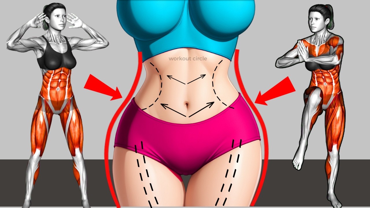 🔥30-Min Standing Abs Workout to Lose Side Belly Fat in 14 Days🔥Slim Waist Challenge-No Jumping