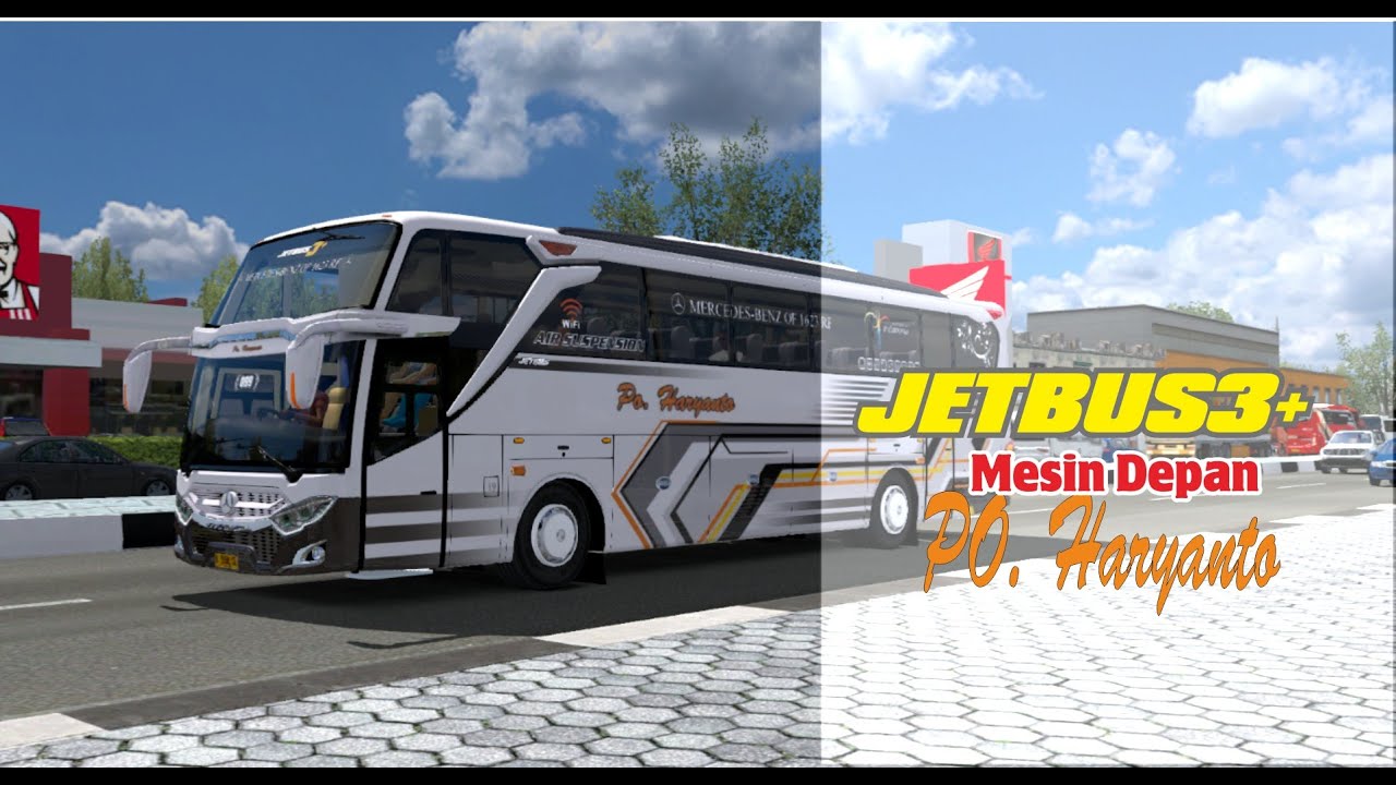Jetbus 3+ MHD mesin depan PO Haryanto//ETS2 Bus Mod Indonesia