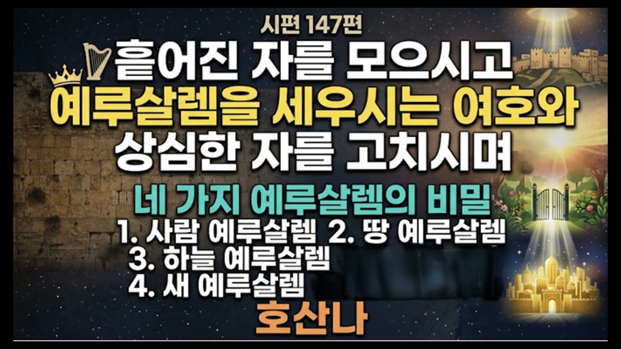 시편 147편 예루살렘을 세우시는 여호와, 호산나와 예루살렘의 관계