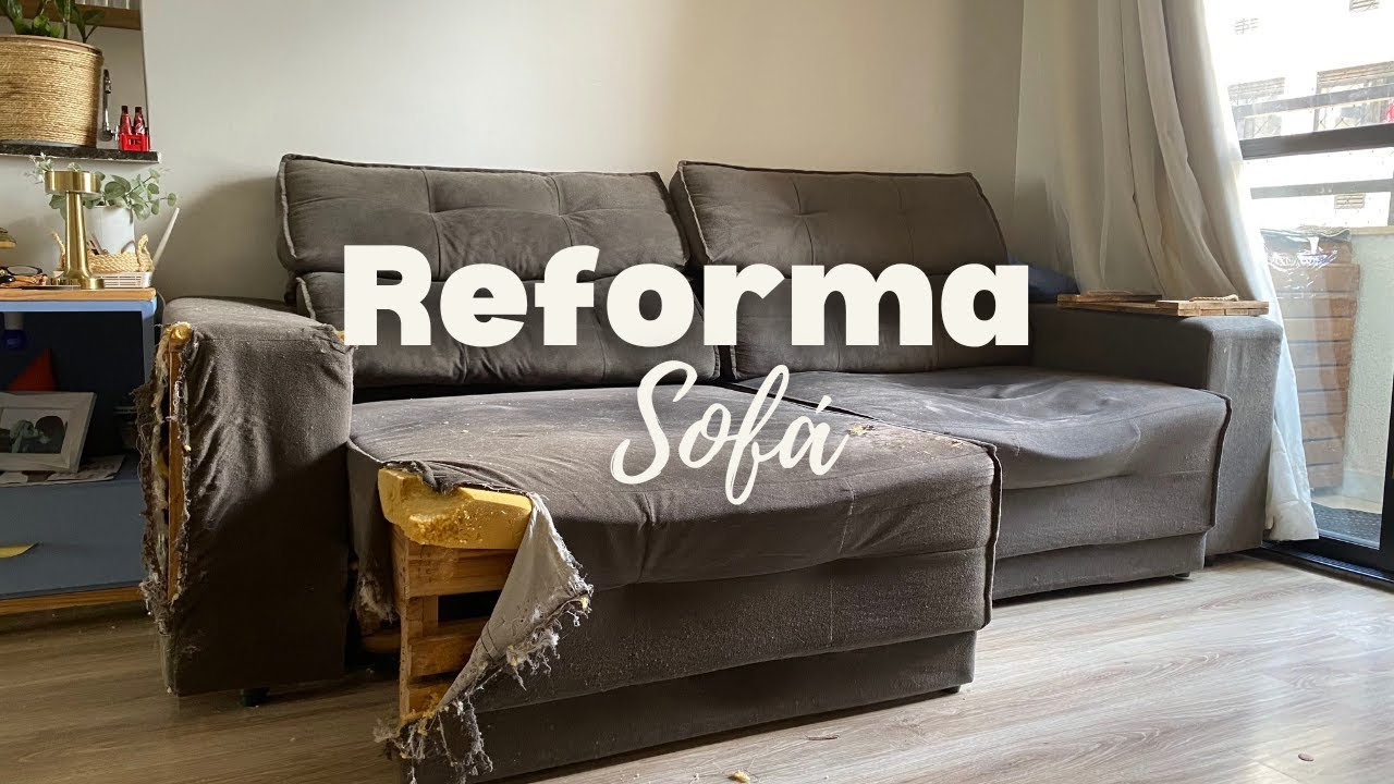 Reformei o meu sofá detonado e ficou incrível! #sofa #saladecorada #decoracao