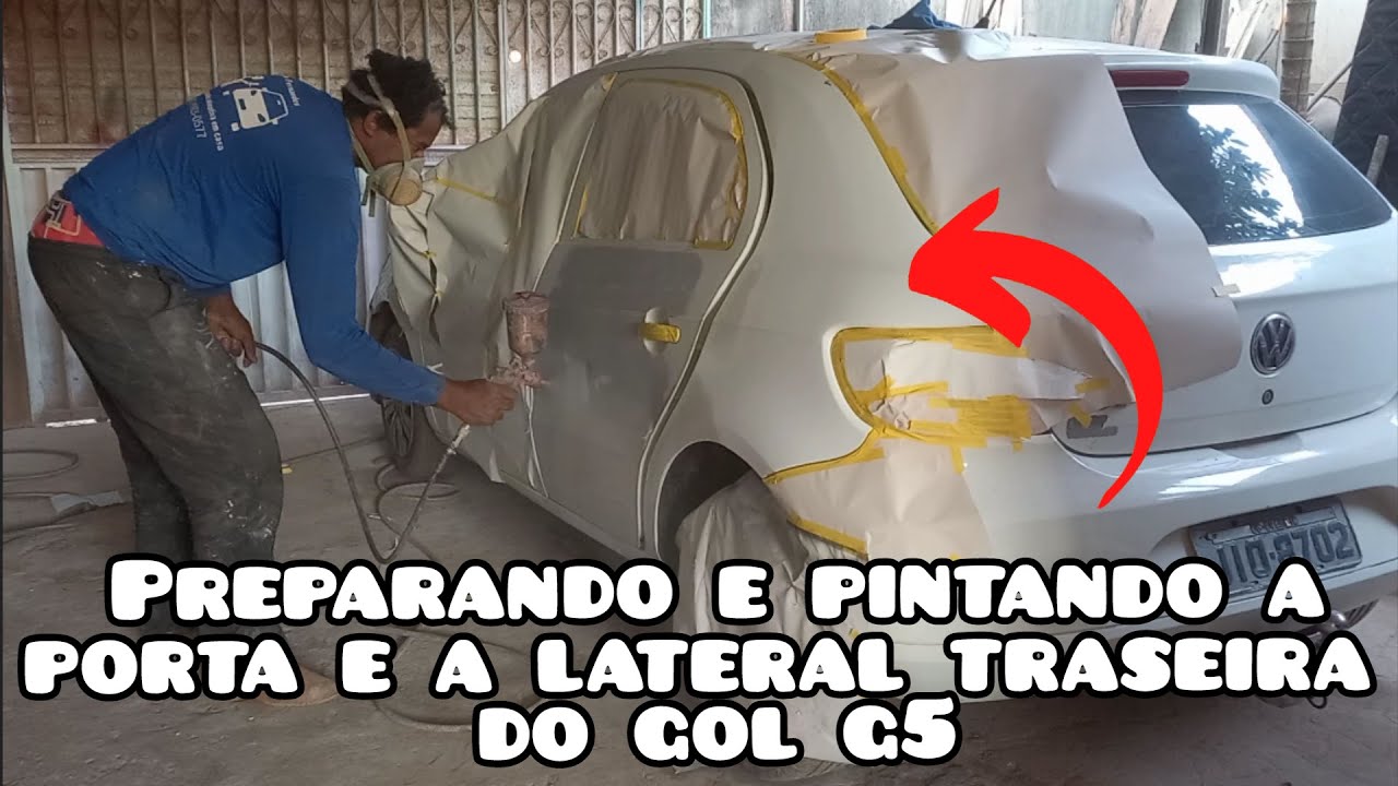 Preparando e pintando a porta e a lateral traseira do gol g5