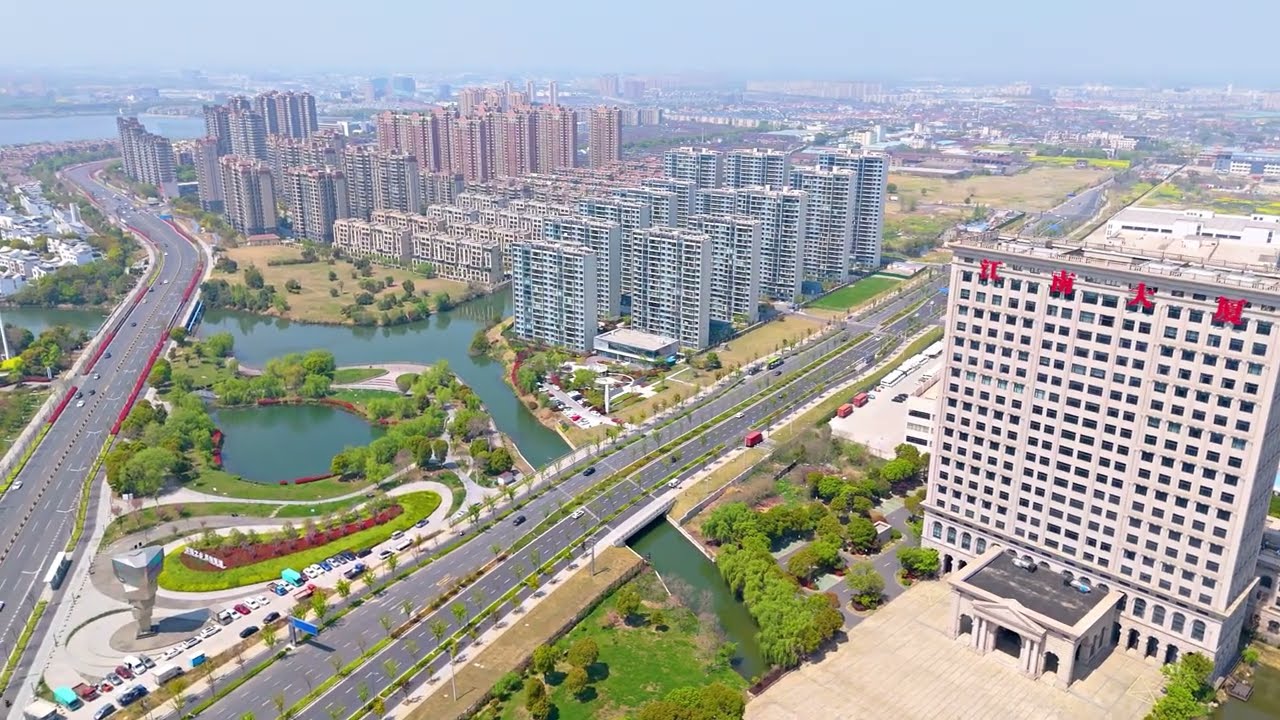 An aerial view of the Huangdai Town | 黄埭镇