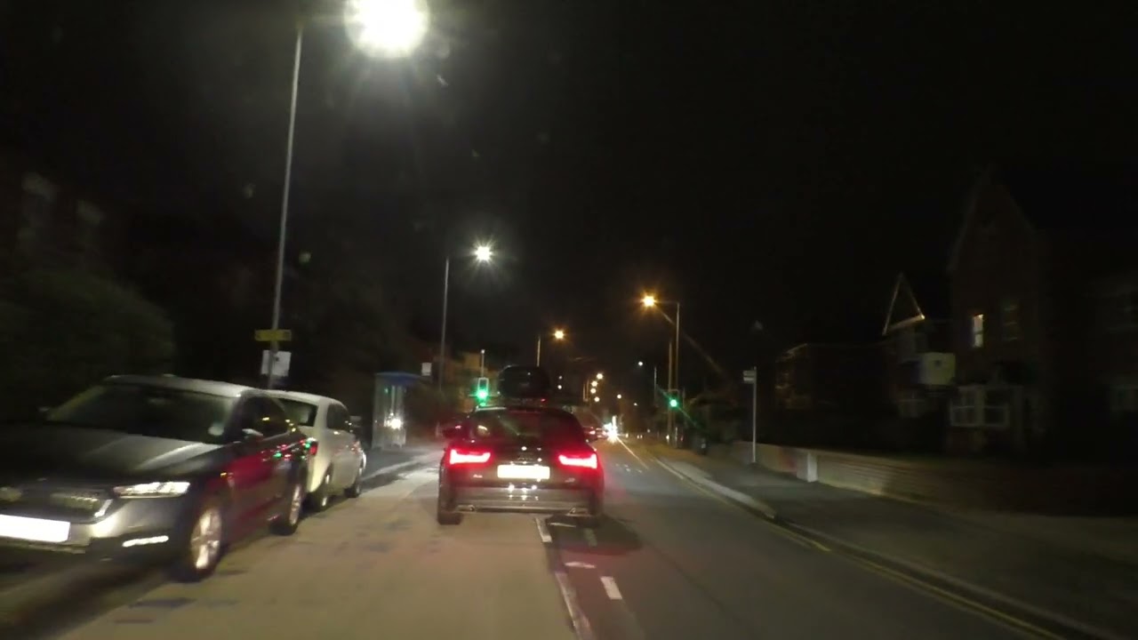 Night Drive On Tudor Way, Bromyard Road, St Johns & Tybridge Street, Worcester UK 26th December 2023