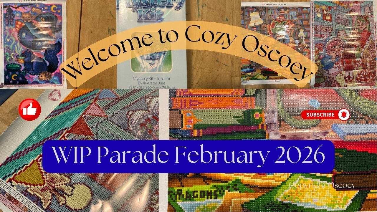 Mid-February WIP Parade - 4 In Progress Diamond Paintings
