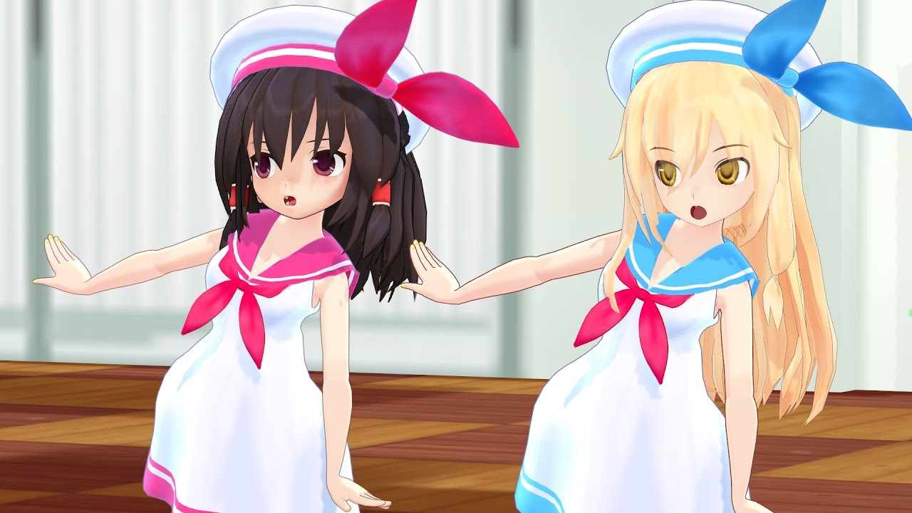 【金曜日のおはよう】ちび霊夢とちび魔理沙で金曜日のおはよう【Touhou MMD】