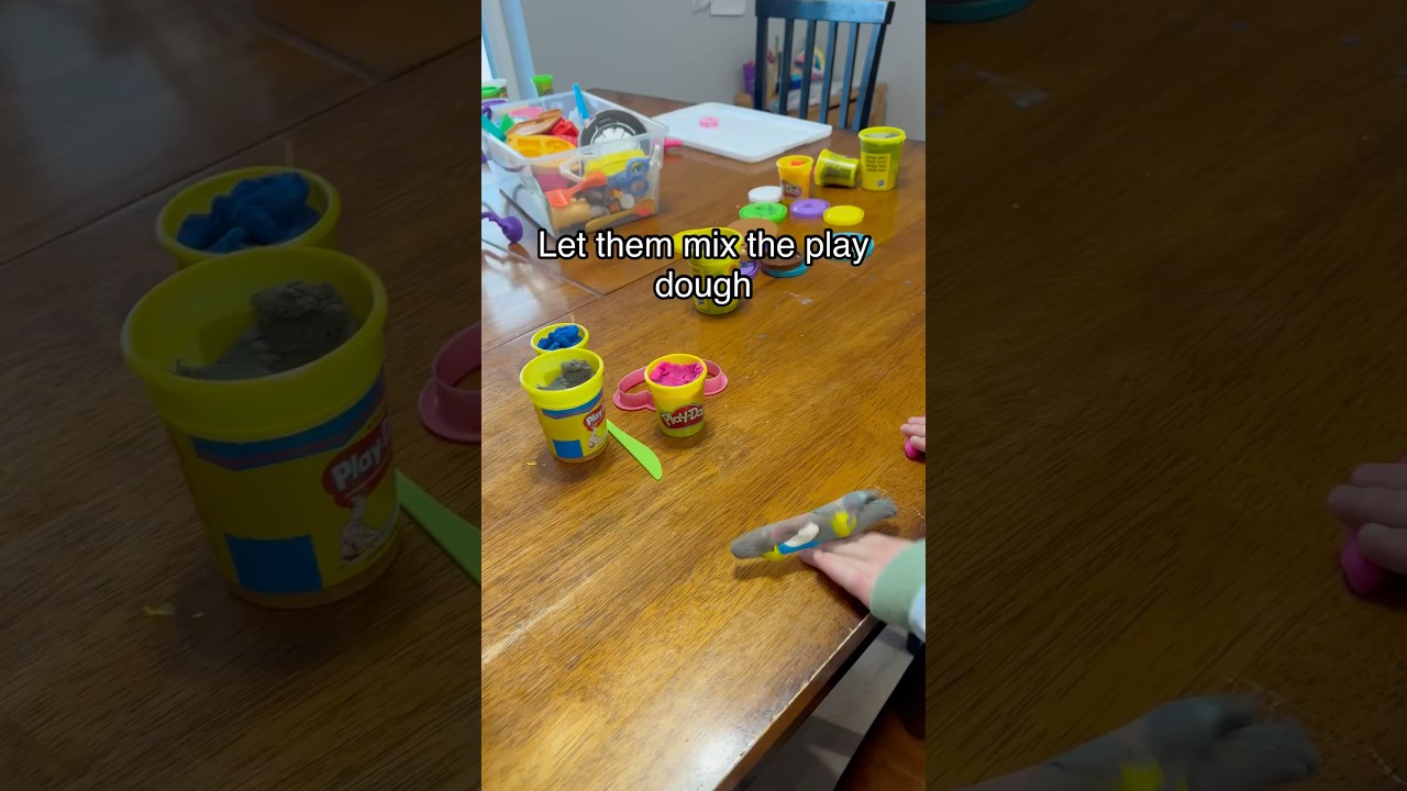 Let them mix the play dough 