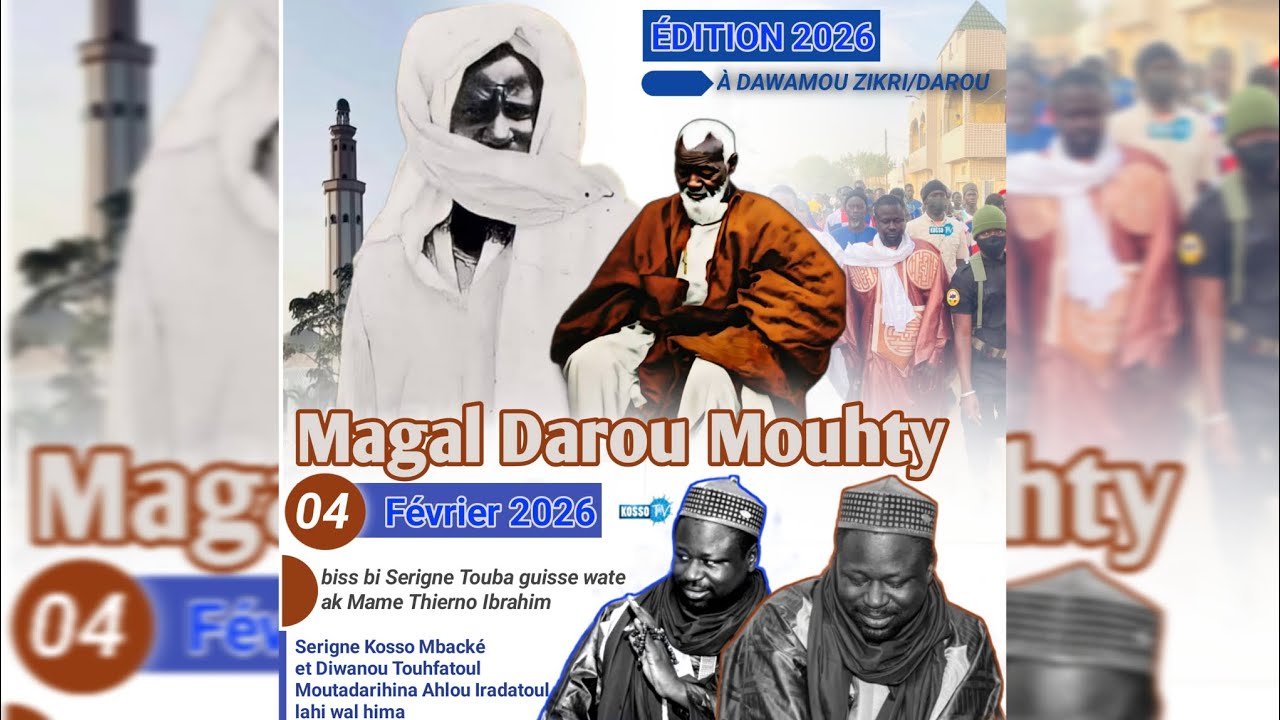 MATINAL MAGAL DAROU MOUHTY CHEZ SERIGNE KOSSO MBACKÉ (DAWAMOU ZIKRI DAROU)JëRëJëF Mame Thierno faty 