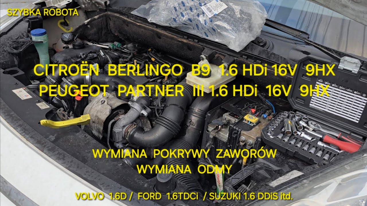 Wymiana pokrywy zaworów Citroën 