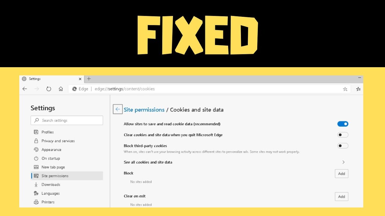 [EASY FIX] Problem with Cookie Settings in Microsoft Edge