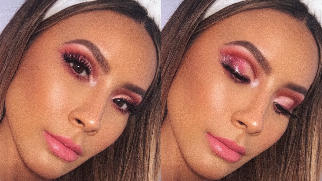 PINK GLITTER WING EYE + GRWM | DESI PERKINS