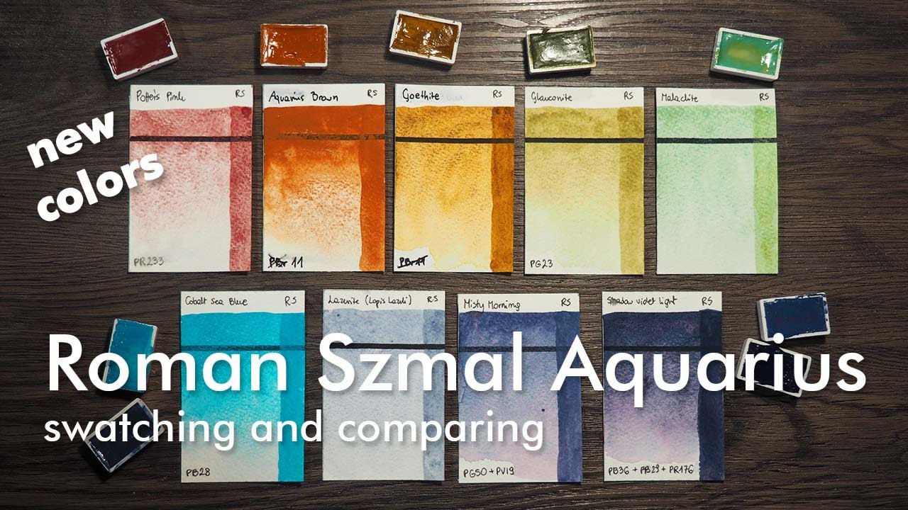 New Roman Szmal Aquarius Watercolors / swatching and comparing