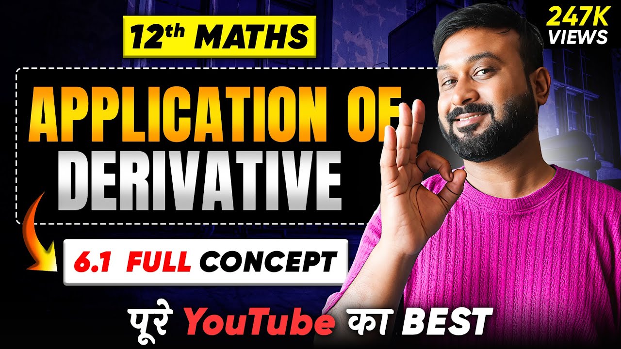 Class 12 Maths NCERT  | Chapter 6 Application Of Derivative | Ex - 6.1 Introduction | VidyaWise