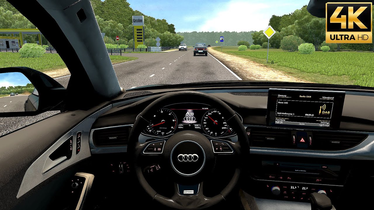 AUDI A6 - City Car Driving - Logitech G29 - 4K
