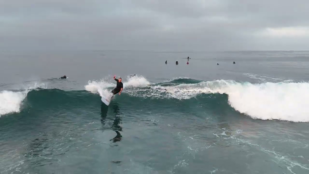 Swami's Beach Encinitas Drone Surfing Footage September 1, 2025 w/ Skyrover X1 and DJI Mini 4 Pro