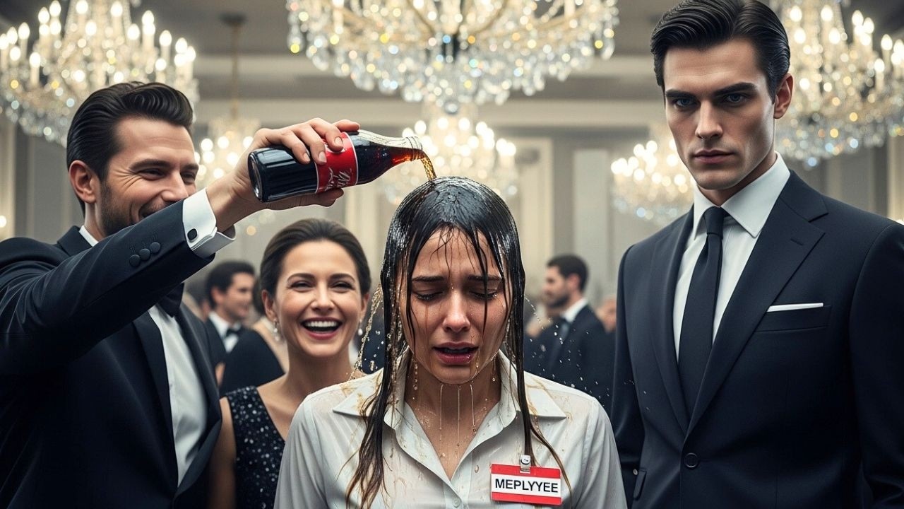 ELES DERRAMARAM VINHO EM UMA MOÇA SIMPLES POR DIVERSÃO, MAS O MARIDO ERA O MILIONÁRIO DONO DA FESTA.