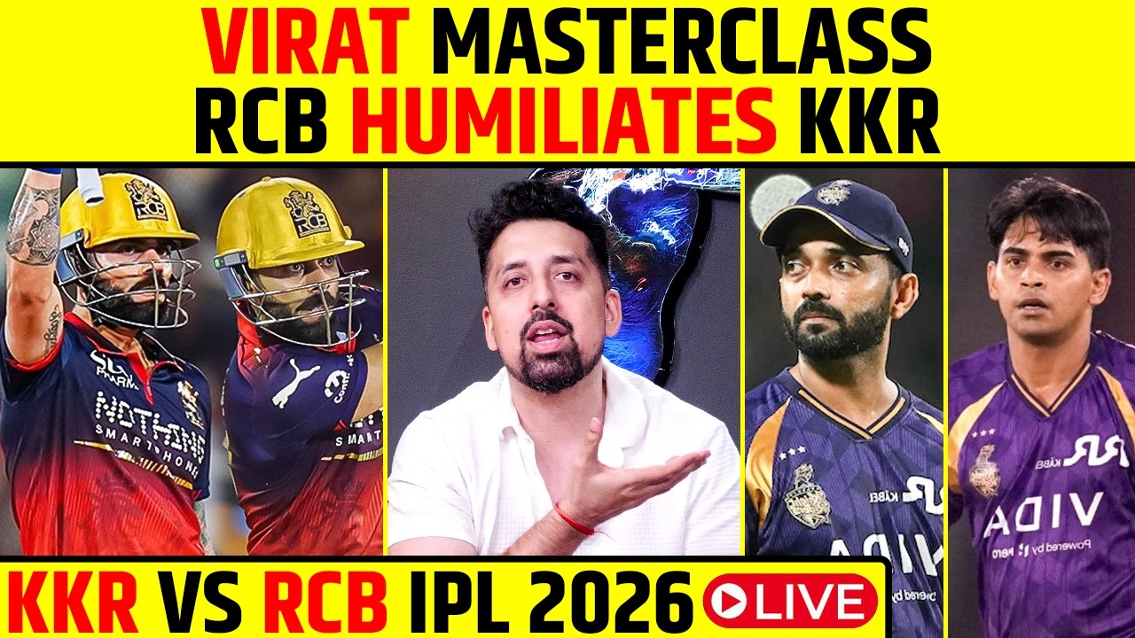 🔴RCB VS KKR IPL 2026 LIVE: VIRAT KOHLI MASTERCLASS, RCB HUMILIATES KKR #viratkohli #rcbvskkr #ipl26