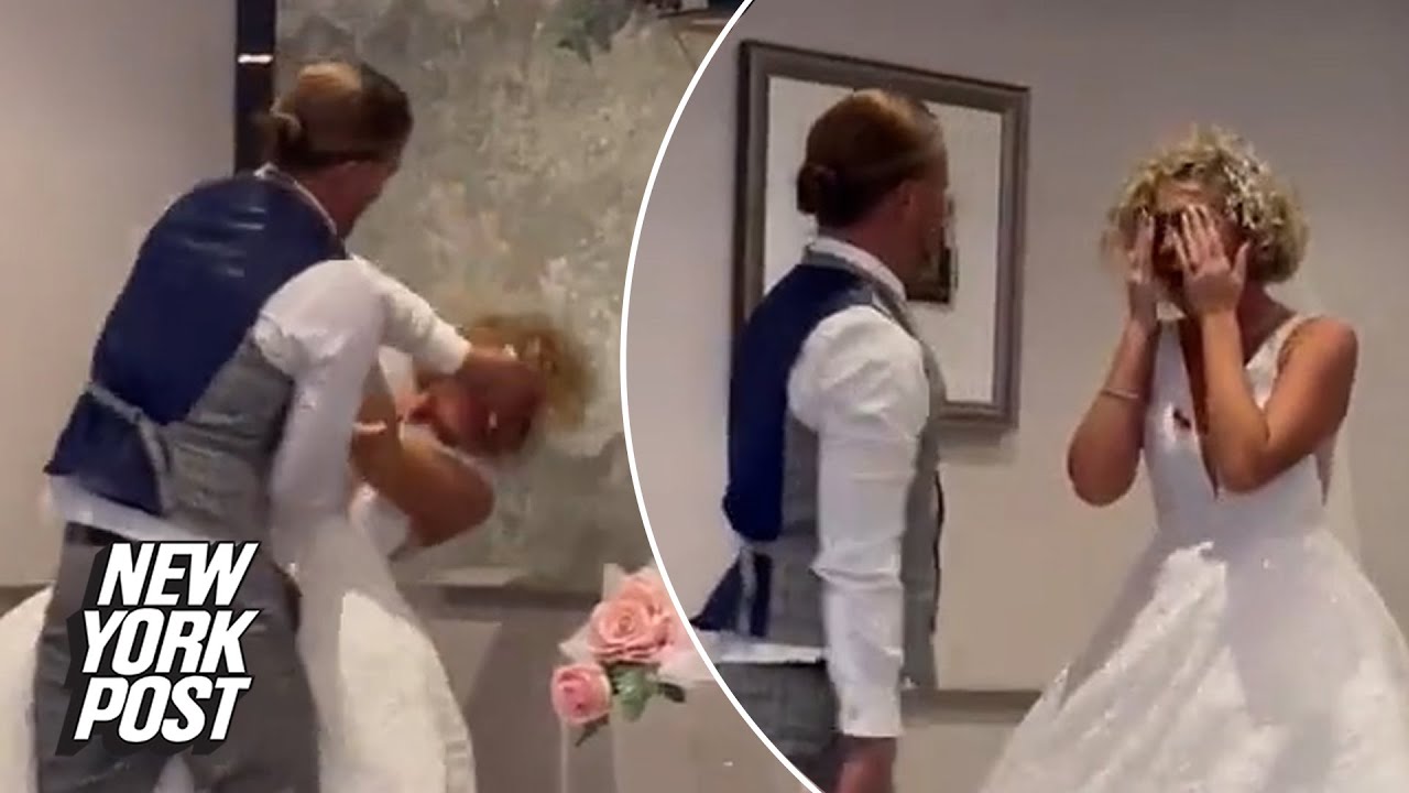 Viral TikTok of groom smashing wedding cake in bride&rsquo;s face ignites internet | New York Post