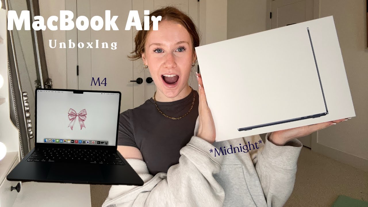 MACBOOK AIR M4 UNBOXING💻! *midnight* (unbox and set up with me)