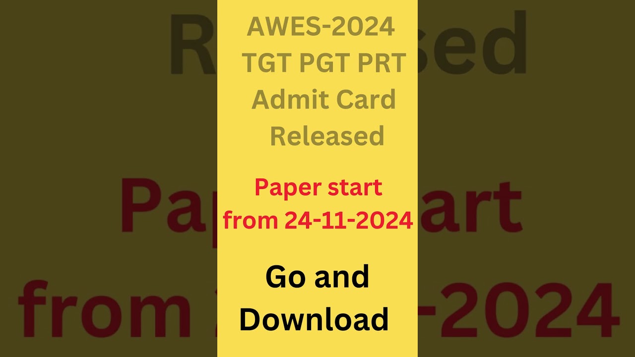 AWES 2024 Admit Card released 