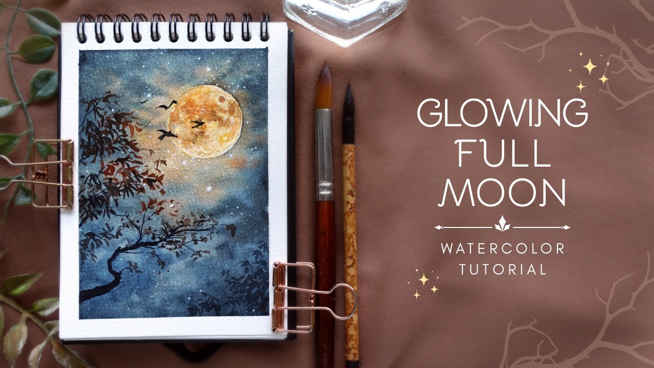 Glowing Full Moon: Watercolor Tutorial