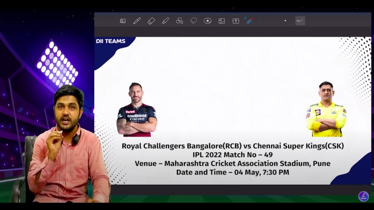 BLR vs CSK Dream team | RCB vs CSK Pitch Report & Playing XI | Bangalore vs Chennai Dream Team