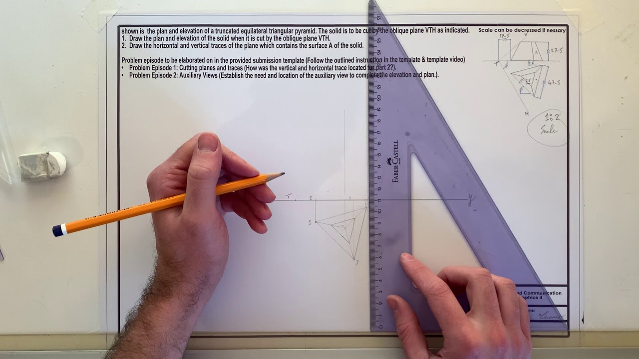 Drafting: Oblique Cutting Plane (Truncated object)