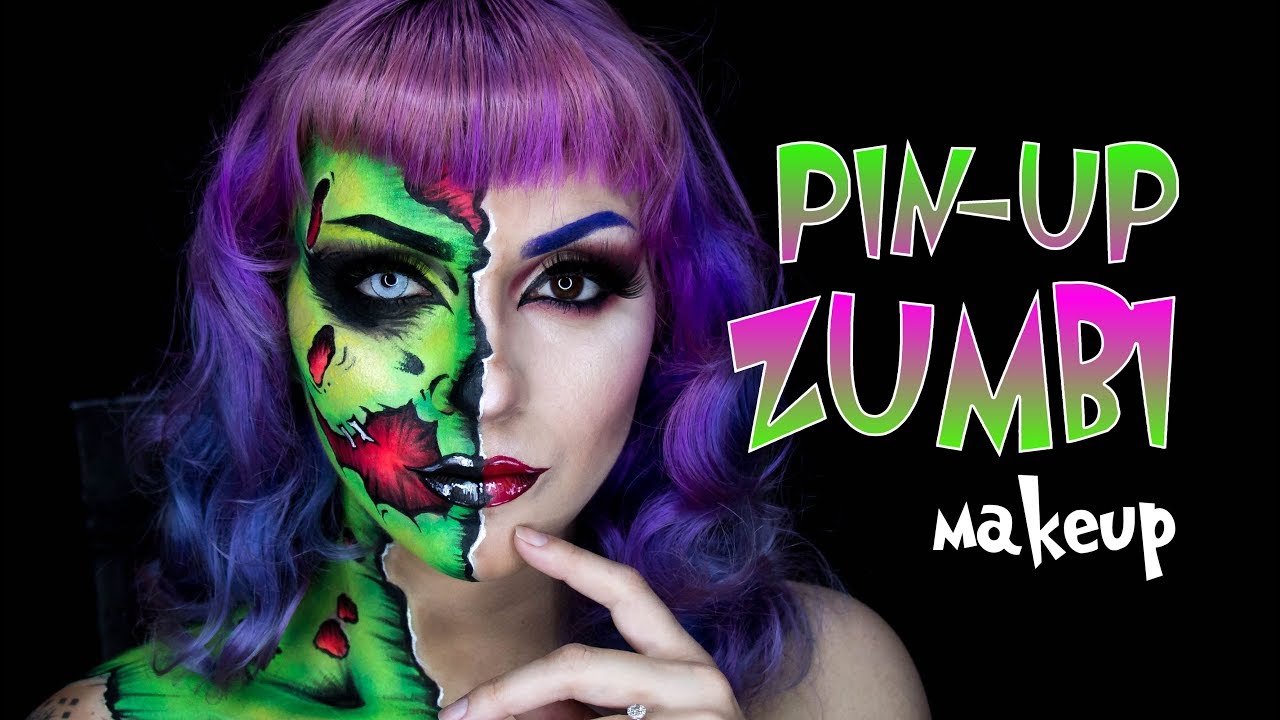 PIN-UP ZUMBI POP ART MAKEUP | Nay Firens | Maquiagem Artística