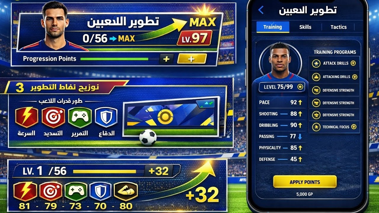 التطويرات الخاصه لكل اللاعيبه المجانيه🤯 ❗ ولاعيبتي الخاصه في  efootball 26 mobile 