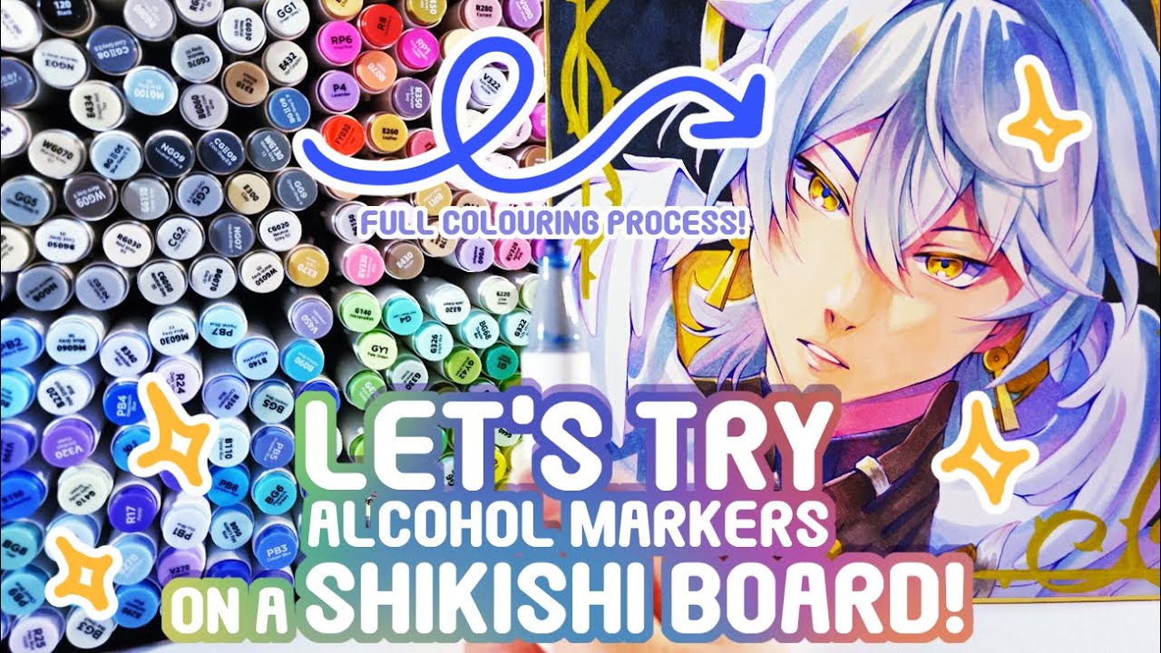 Trying out A Shikishi Board! | Full Colouring Process