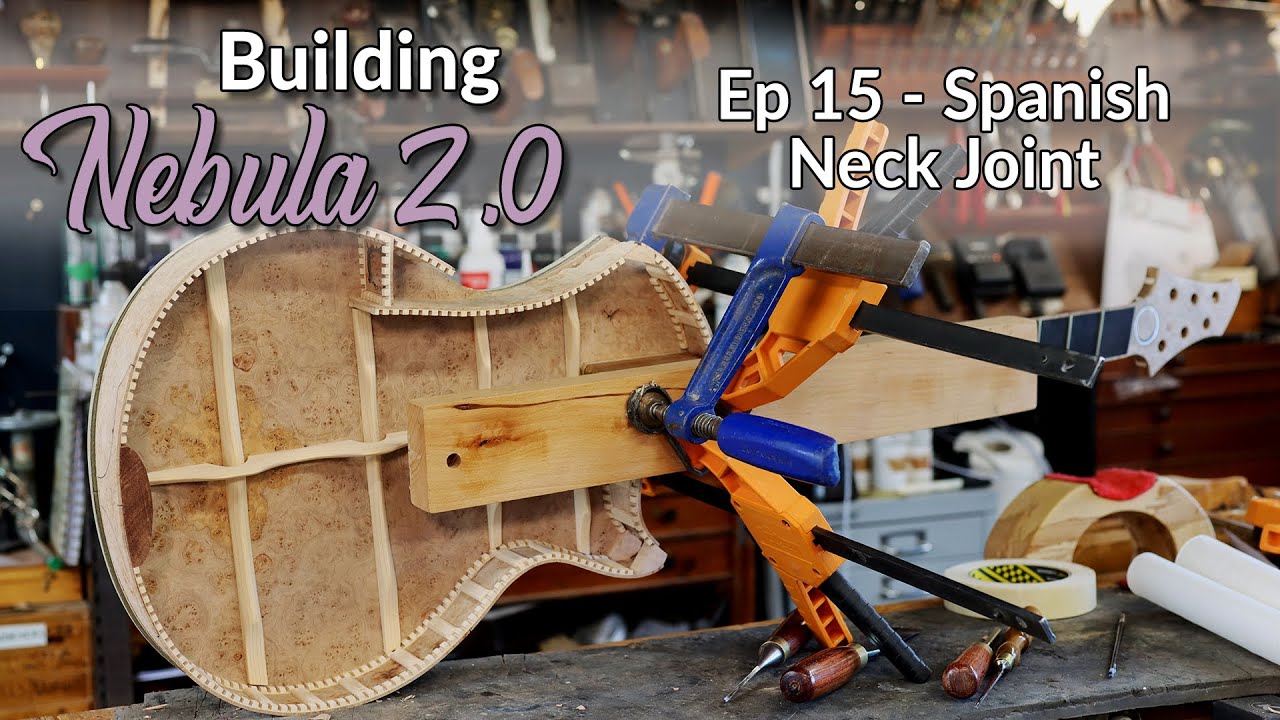 Ep 15 - Making a CRAZY Spanish Neck Joint - Making a Modern Multi-Scale Electro Acoustic Guitar