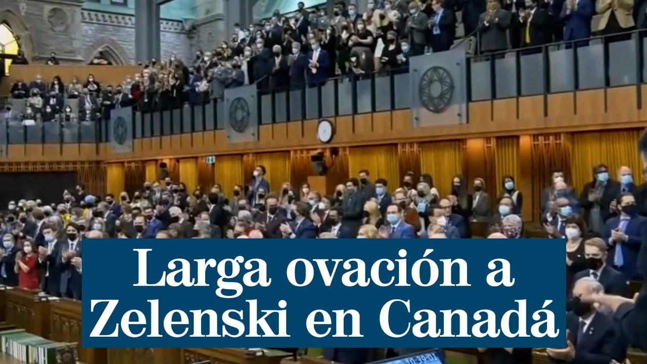 Tres minutos de ovación a Zelenski en el Parlamento de Canadá