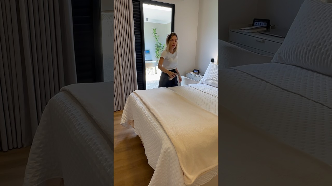 cama arrumada como em um hotel 😌