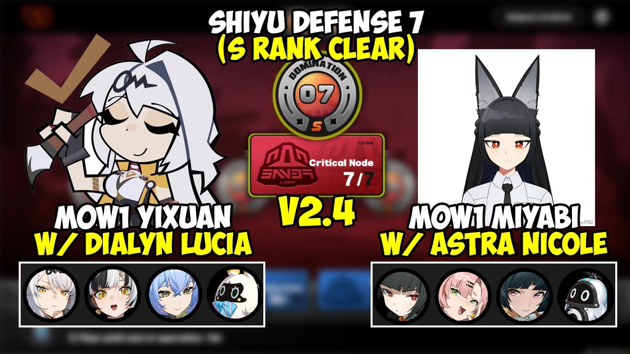 M0W1 YIXUAN & M0W1 MIYABI | SHIYU DEFENCE 7 (S RANK CLEAR) | ZENLESS ZONE ZERO