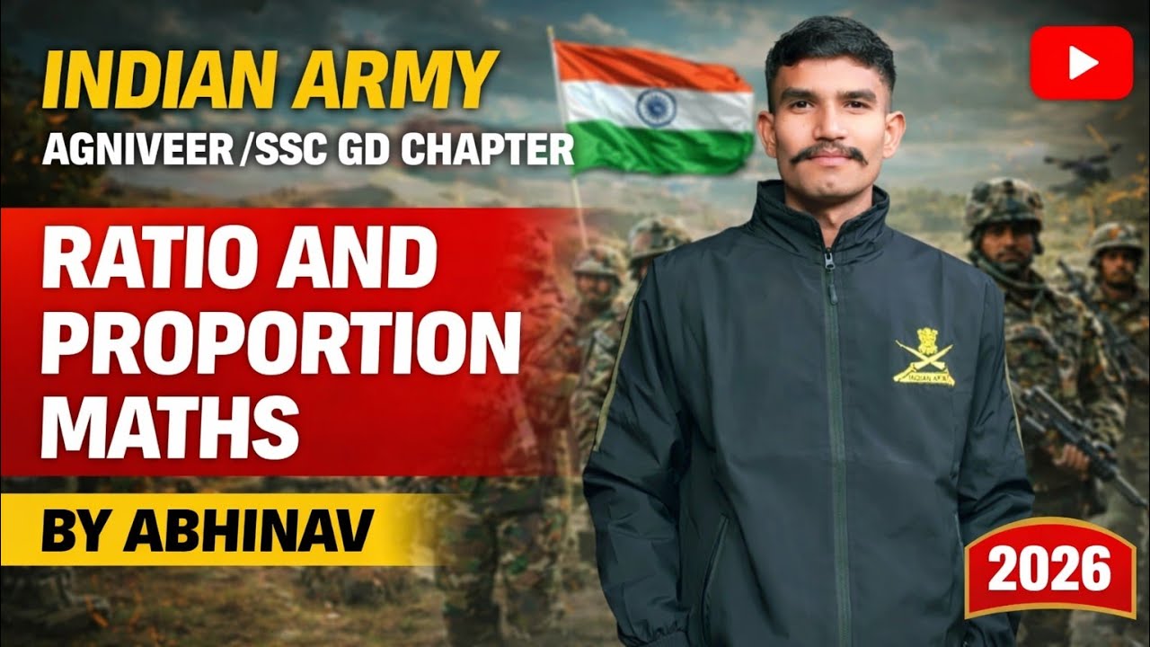INDIAN ARMY AGNIVEER / SSC GD (2026-27)RATIO AND PROPORTION IMPORTANT QUESTIONS #EXAM #ARMY #ABHINAV