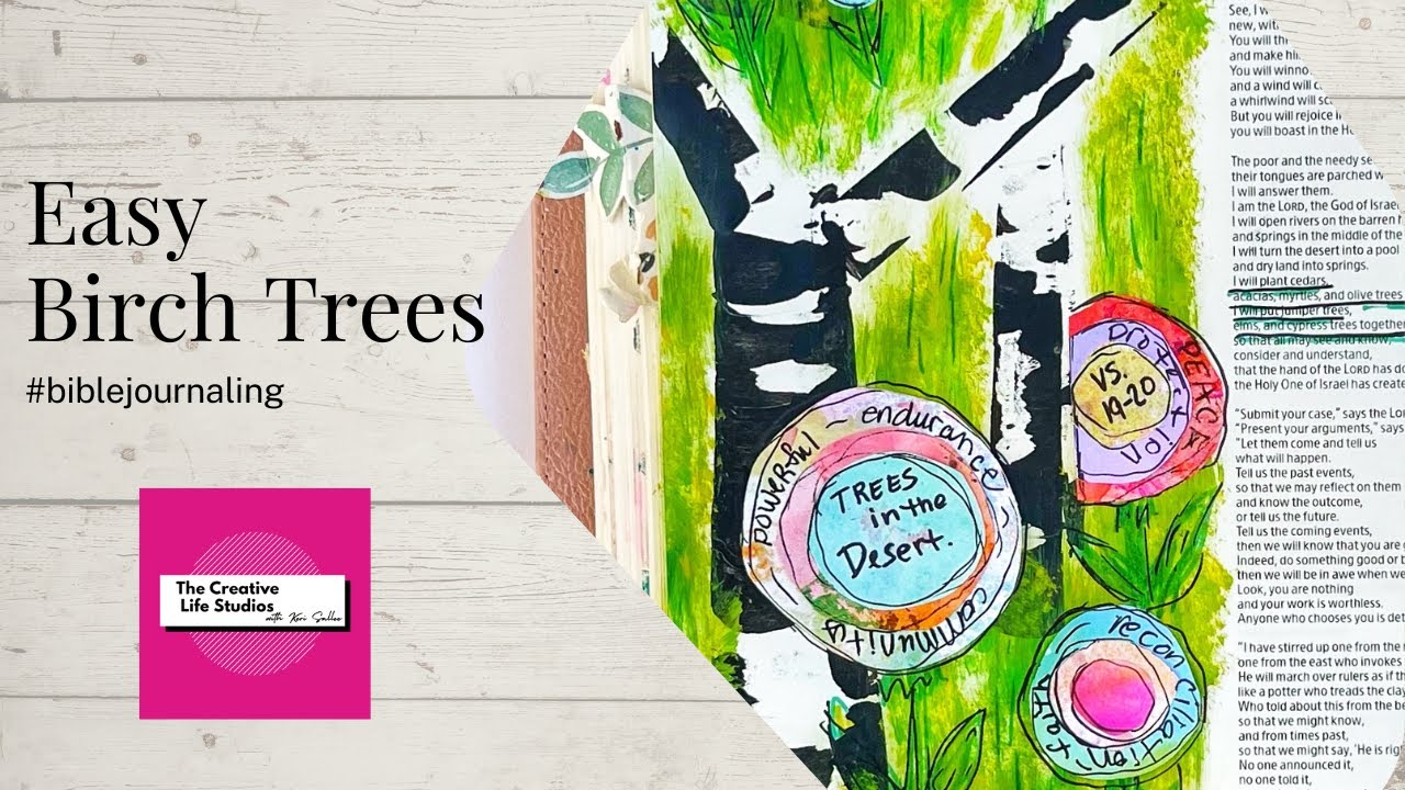 Easy Birch Tree Painting for Bible and Art Journaling _ Illustrating Bible _ Isaiah